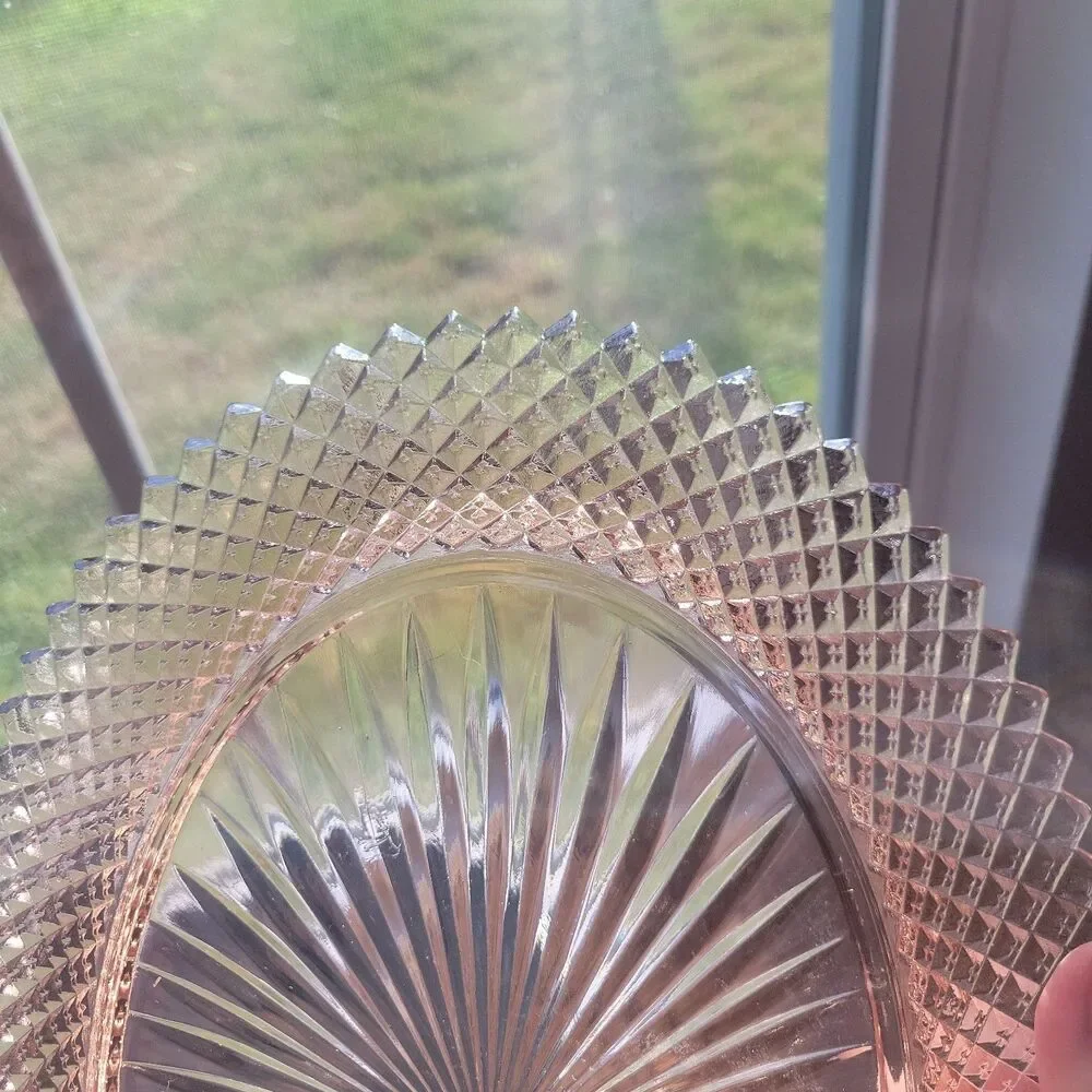 VTG Anchor Hocking Miss America Pink Depression Glass Serving Platter 12